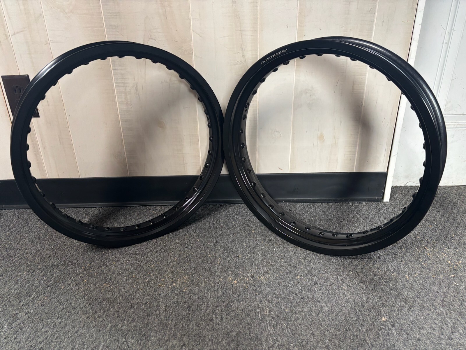 FLATTRACK 19X3.00 / 19X2.50 BLACK RIM SET KTM YZ KX RMZ GASGAS HUSKY 125 250 450