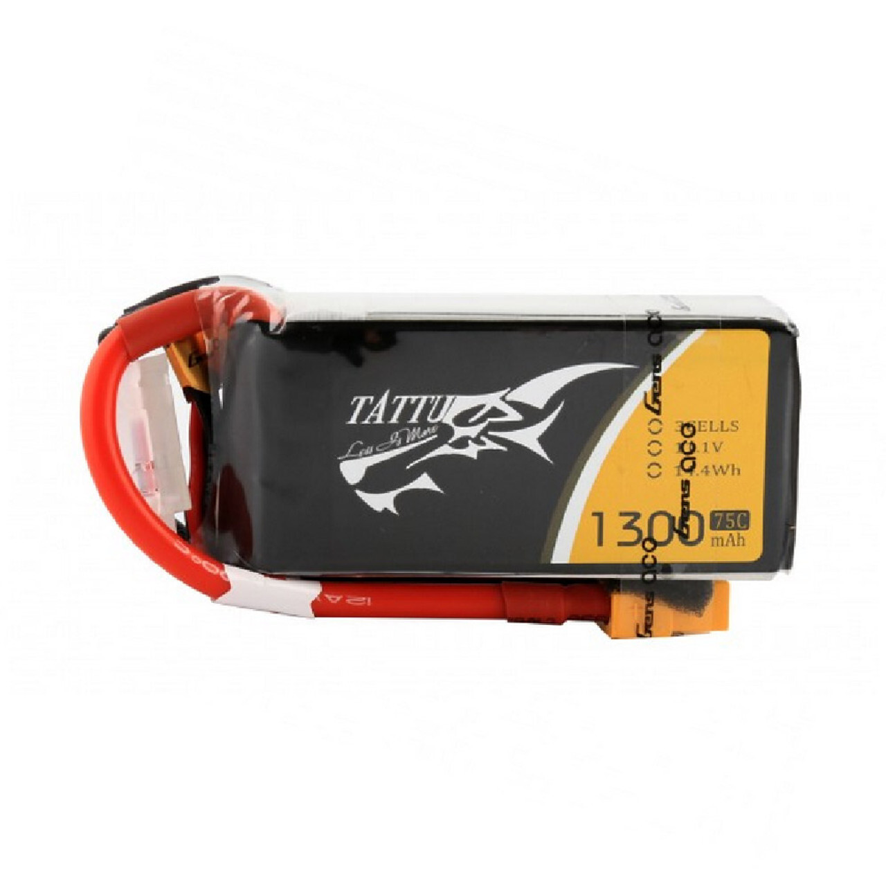 2X Tattu 1300mAh 75C 3S Lipo Battery Pack With XT60 Plug For FPV RC Helicopters