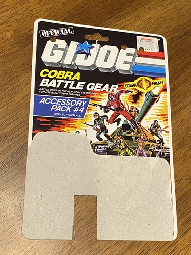 1986 GI Joe Cobra Battle Gear accessory pack 4 cardback file card ARAH
