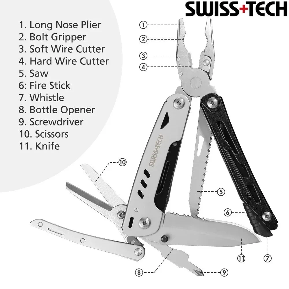 Multi Tool Plier Wire Stripper Folding Portable Pocket Pliers Outdoor Camping