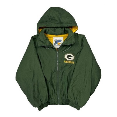 Packers Fan Spellout Windbreaker - Large Green Nylon
