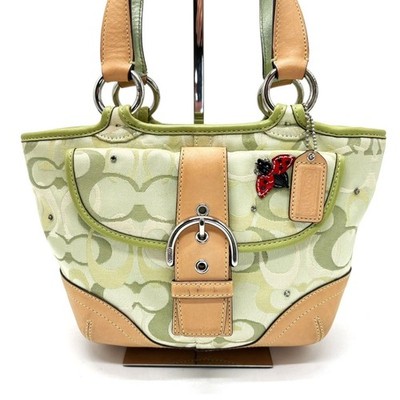 Coach Ladybug Green Optic Bag 2005 超レア品 Coach Ladybug Green Optic Signature Hobo Bag 6723 One Shoulder Bag