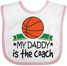 Inktastic Basketball My Daddy Is The Coach Baby Bib Ball Assistant Childs Infant