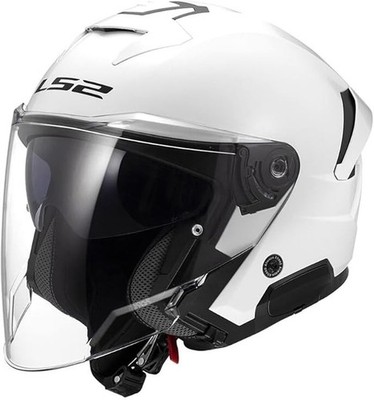 JET HELMET LS2 OF618 VERSO II SIZE XL SOLID WHITHE APPROVAL ECE22.06 VISOR