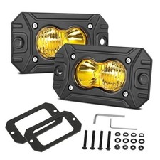 Flush Mount Pod Lights 2PCS 40W LED Driving Lights Amber LED Pods Off Yellow