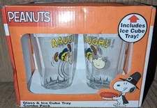 NEW Peanuts Glass + Ice Cube Tray Combo Pack (Thanksgiving) ICUP