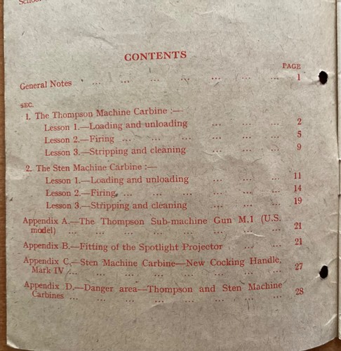 WW2 BRITISH ARMY FIREARMS HISTORY PAMPHLET #21, THOMPSON+STEN MACHINE CARBINE - Picture 3 of 19