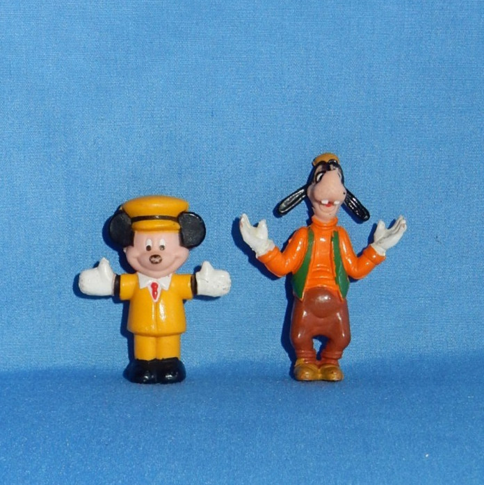 Vintage Disney Mickey Mouse & Goofy Rubber PVC Mini Figures
