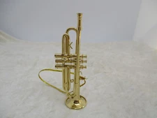 Gold Tone Realistic Broadway Gift Co. Trumpet Ornament