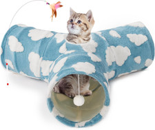 Cat Tunnels for Indoor Cats, Cat Tube Toys 3 Way Collapsible, Pet Play Tunnel wi