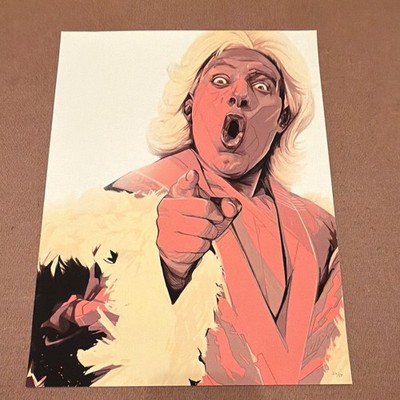Ric Flair Portrait Art Print By Mondo Artist Oliver Barrett Private commission