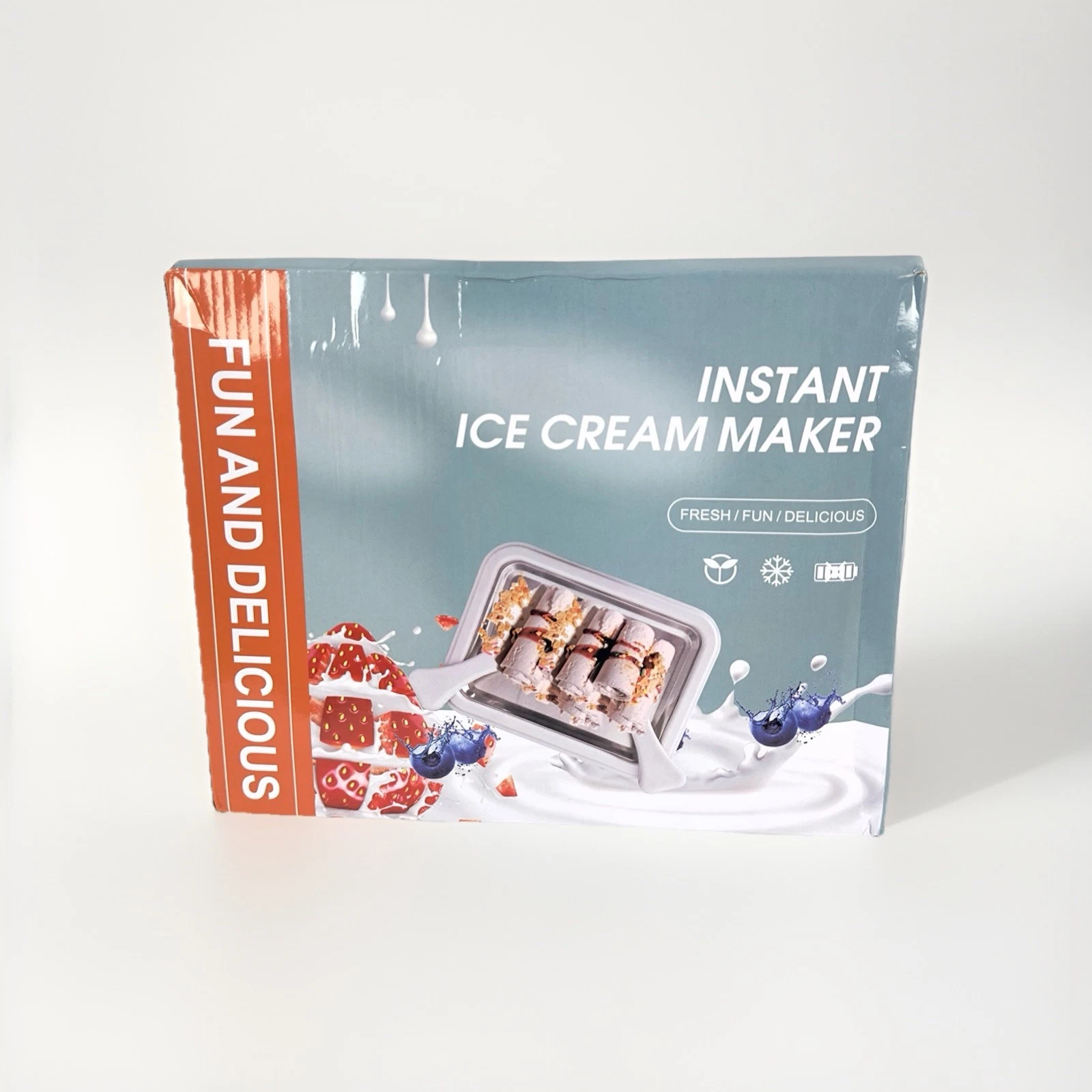 Rolled Ice Cream Maker, Instant Ice Cream Maker, Instant Gelato Pan/Roll