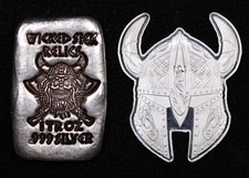 Pan Silver Co. & Wicked Sick Relics Vikings Theme 36g .999 Fine Silver 2pc Set 84.66 per troy oz
