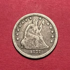 (1) Beautiful Antique 1877-S Seated Liberty Quarter CHOICE VG-VERY GOOD