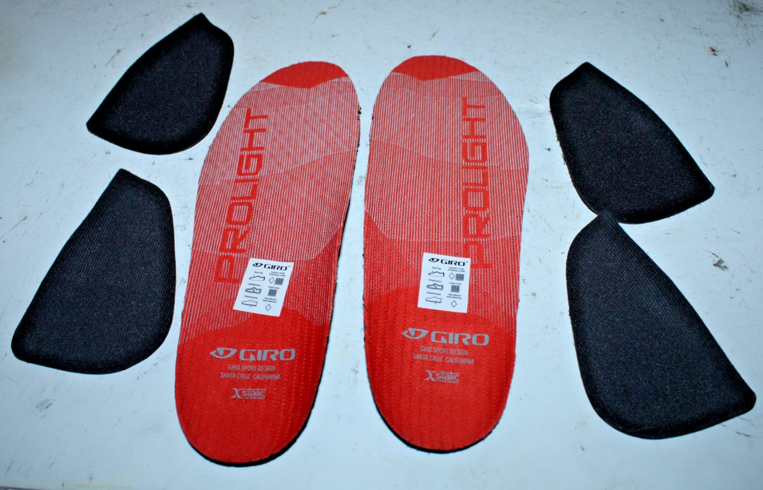 Giro Prolight Cycling Shoe Inserts 3 Arch Variations XStatic