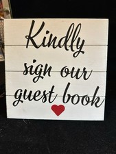 Wedding Guest Book Sign I Painted and Decorated On Wood