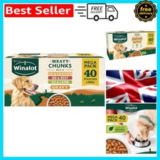 Easy-Serve Wet Dog Food for Adults: Meaty Chunks with Chicken & Beef – 40 x 100g 4.25 per kilo