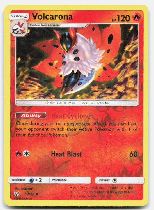Shining Legends Volcarona 13/73 NM Pokemon Reverse Holo Uncommon Tcg Card