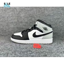 Nike Air Jordan 1 Retro Mid GS Barons Black Grey Shoes DQ8423-101