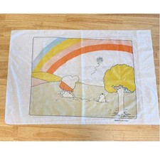 VTG Ziggy By Tom Wilson Pillowcase Love Rainbow Beach Scene Graphic White
