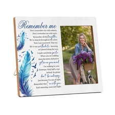 Remember Me Memorial Picture Frame - In Loving Memory Wooden Photo Frame, Sym