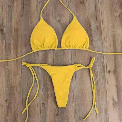 Green Sexy Brazilian Swimwear Side Tie Swimsuit Women Thong Bikini Set - Picture 7 of 16