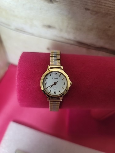 Orologio analogico donna Carriage By Timex tono oro con cinturino elastico FUNZIONANTE - Foto 1 di 5
