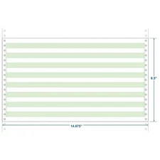 14-7/8" x 8-1/2" (W x H) Continuous 20# Computer Paper, 1/2" Green Bar (Carton