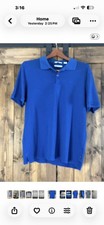 Calvin Klein Shirt Polo Men's Size Large Blue Smooth