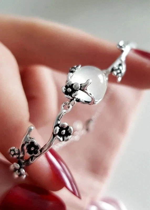 EDLES Armband 925 SILBER massiv Armkette BLUMEN ARMREIF Armzange Zirkonia Ring - Bild 2 von 4