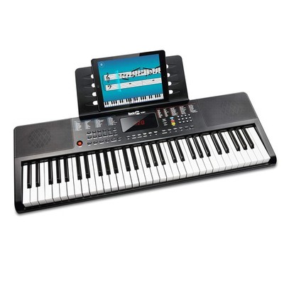 RockJam Compact 61 Key Keyboard with Sheet Music Stand, Power Supply