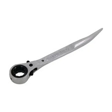 Short Thin Tail Flat Ratchet Wrench Podger Spanner Dual Head 19mm x 21mm