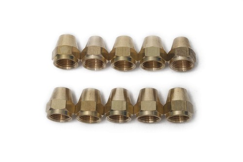 10 Pack Brass 3/8 In OD Short SAE 45 Degree Flare Nut Tube Fitting
