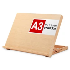 Tabletop Easel for Painting, Drawing 0-90 Degrees Adjustable Wood Table Top A...
