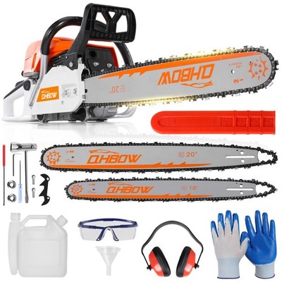 58 cc 2-Cycle Chainsaw Handheld Gas Chain Saw, 20 in & 18 in Cutting Wood