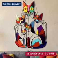 Cat Wall Art Decor Metal Cat Wall Sculptures Decor for Cats Lover 8.27 x 11.81 I