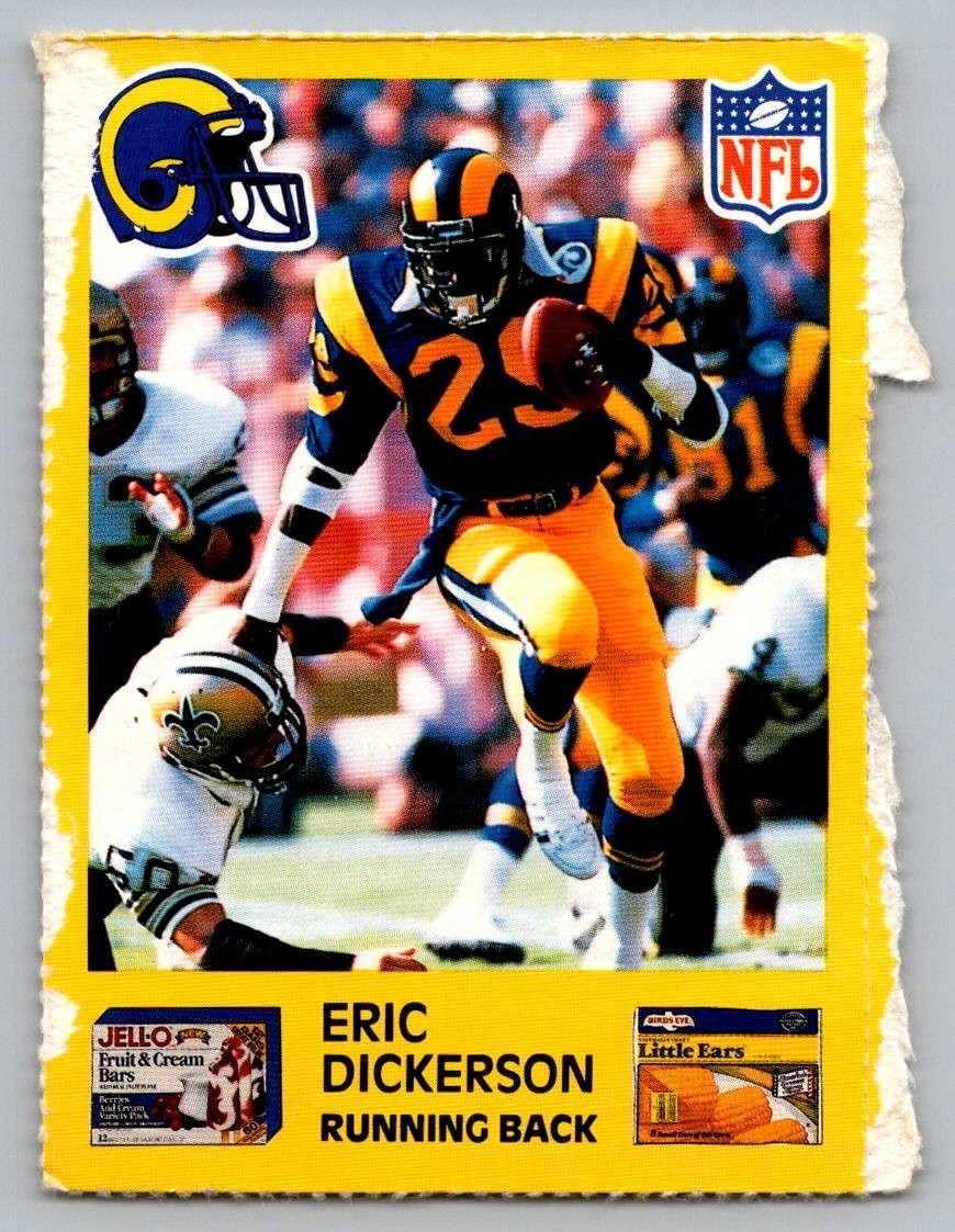 1987 JELLO BIRDS EYE ERIC DICKERSON #29 LOS ANGELES RAMS