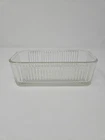 Vtg Federal Glass Refrigerator Dish 8.5” X 4” Loaf Pan Clear Ribbed No Lid MCM
