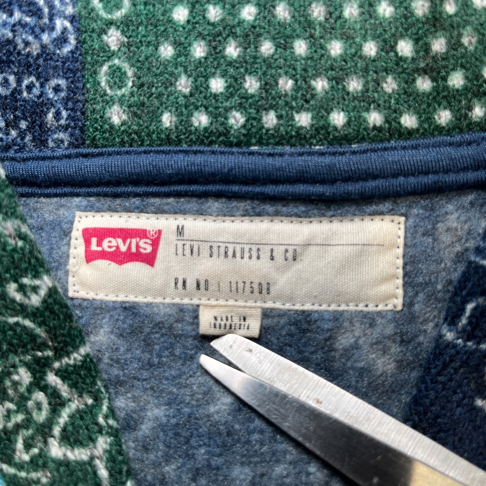 Levis Paisley Patchwork Cardigan Jacket Men's Med… - image 4