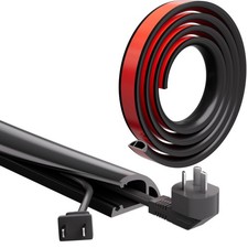 New Best 4ft Floor Cord Cover with Side-Open Design Self-Adhesive Silicone Cable