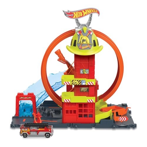 Mattel Playset  Super Loop Fire Station HOT WHEELS CITY HKX41