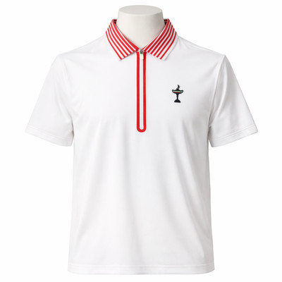 Damen G/Fore White Golf Poloshirt Ryder Cup 2023 weiß rot Reißverschluss Ausschnitt Gr. XL