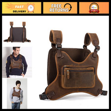 Tactical Chest Rig Bag for Walkie Talkie - Hands-Free Vest Harness Holster Brow