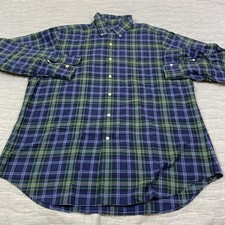 Ralph Lauren Shirt Mens Large Blue Plaid Classic Fit Button Down Long Sleeve