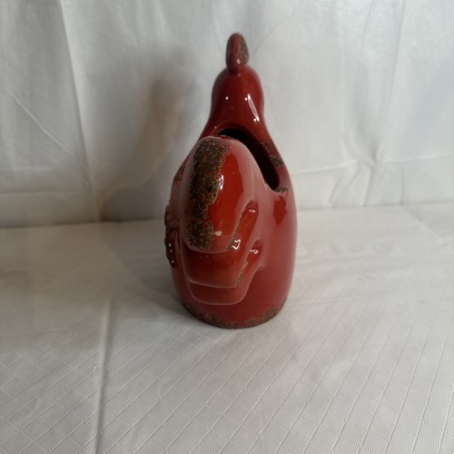 Chicken Planter Distressed Look Farmhouse Red cooking utensil holder Read - Picture 6 of 12