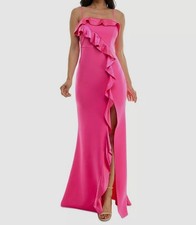 Emerald Sundae Women Juniors Pink Ruffled Sleeveless Gown Dress Size XXS