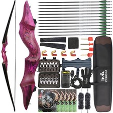 Archery 60" Longbow Arrow Kit 20-60lbs Bamboo Core Limb Shooting Hunting RH LH