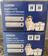 SORON Replacement 27 Filters And 27 Sponges For Petlibro Cat Water Fountain New