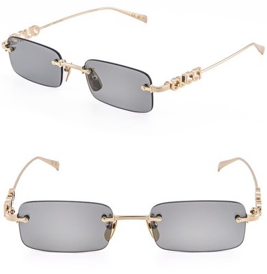 GUCCI 1808 Gold Silver Mirror Logo Narrow Rimless GG1808S  display picture 3