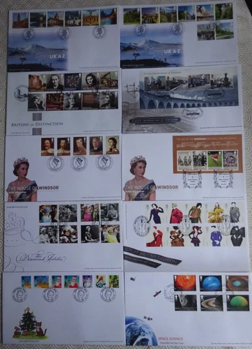 Collection of 10 x GB First Day Covers from 2012